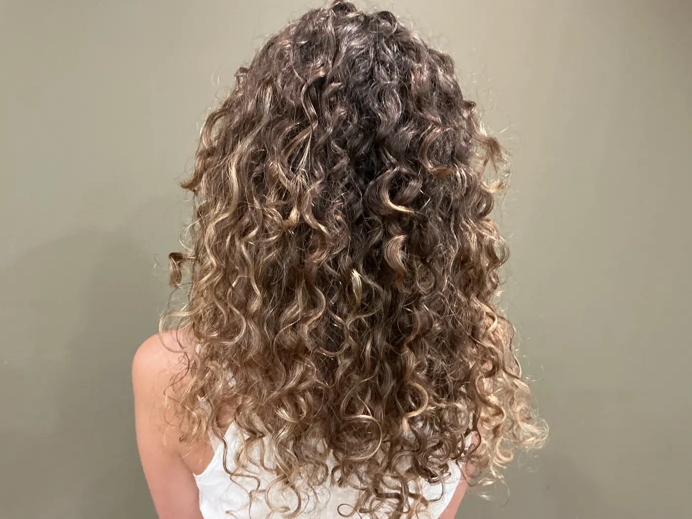 The curly haircut from another angle.